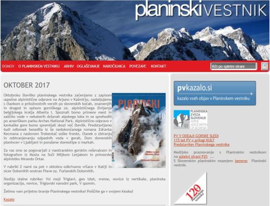 Planinski vestnik - naslovnica